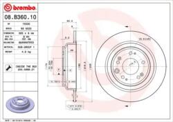 BREMBO Féktárcsa tömör Ø305mm 08. B360.10
