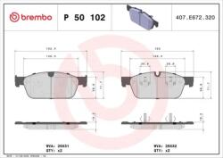 BREMBO fékbetét készlet P50 102X