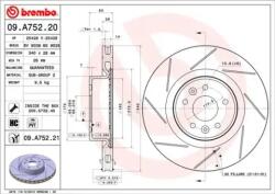 BREMBO Féktárcsa hornyolt Ø340mm 09. A752.21