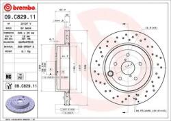 BREMBO fékkorong lyukasztás/belső hűtött Ø326mm 09. C829.11