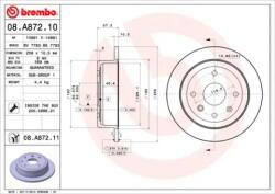 BREMBO Féktárcsa tömör Ø258mm 08. A872.11