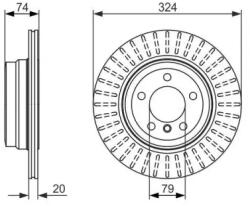 Bosch szellőző féktárcsa Ø324mm 0 986 479 671