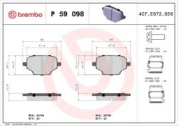 BREMBO fékbetét készlet, tárcsafék P59 098