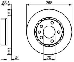 Bosch szellőző féktárcsa Ø258mm 0 986 478 265