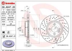 BREMBO Féktárcsa hornyolt/perforált Ø294mm 09. A047.21