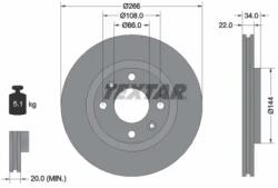 TEXTAR Féktárcsa szellőző Ø266mm 92111503