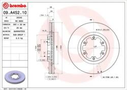BREMBO Féktárcsa szellőző Ø300mm 09. A452.10