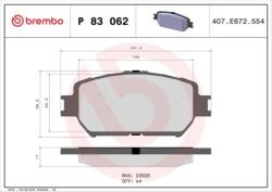BREMBO fékbetét készlet, tárcsafék P83 062