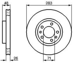 Bosch szellőző féktárcsa Ø283mm 0 986 478 125
