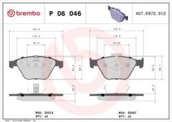 BREMBO fékbetét készlet, tárcsafék P06 046