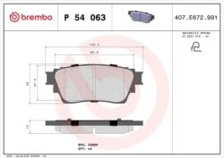 BREMBO fékbetét készlet, tárcsafék P54 063