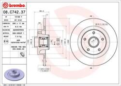 BREMBO Féktárcsa tömör Ø290mm 08. C742.37