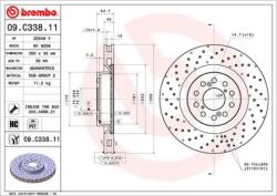 BREMBO féktárcsa perforált/belső hűtéses Ø350mm 09. C338.11