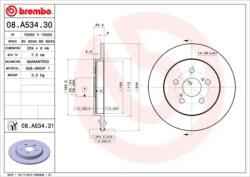 BREMBO Féktárcsa tömör Ø259mm 08. A534.31