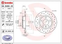 BREMBO féktárcsa perforált Ø264mm 08.9460. 3X