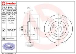 BREMBO Féktárcsa tömör Ø276mm 08. C310.11