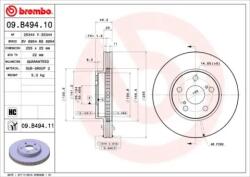 BREMBO Féktárcsa szellőző Ø255mm 09. B494.11