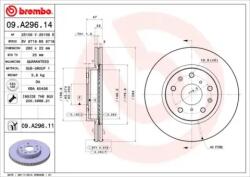 BREMBO Féktárcsa szellőző Ø280mm 09. A296.11