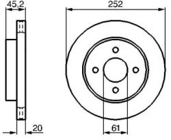 Bosch szellőző féktárcsa Ø252mm 0 986 479 238