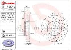 BREMBO fékkorong lyukasztás/belső hűtött Ø278mm 09.9464. 1x