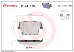BREMBO fékbetét készlet P23 175