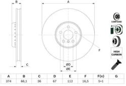 Bosch Féktárcsa Féktárcsa kétrészes Ø374mm 0 986 479 F60