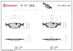 BREMBO fékbetét készlet, tárcsafék P71 003