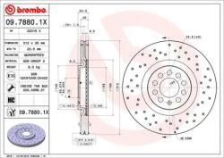 BREMBO fékkorong lyukasztás/belső hűtött Ø312mm 09.7880. 1x
