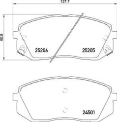 BREMBO fékbetét készlet, tárcsafék P30 093