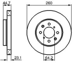 Bosch szellőző féktárcsa Ø260mm 0 986 479 226