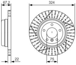Bosch Féktárcsa hornyolt/perforált Ø324mm 0 986 479 A78