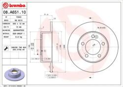 BREMBO Féktárcsa tömör Ø305mm 08. A651.10