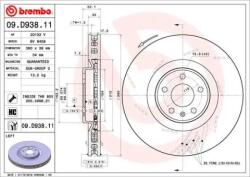BREMBO Féktárcsa hornyolt Ø360mm 09. D938.11