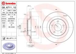 BREMBO Féktárcsa tömör Ø302mm 08. A711.11