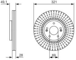 Bosch szellőző féktárcsa Ø321mm 0 986 479 786