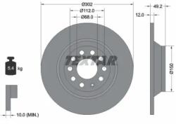 TEXTAR Féktárcsa tömör Ø302mm 92132503