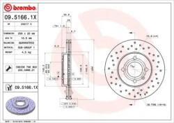 BREMBO féktárcsa perforált/belső hűtéses Ø256mm 09.5166. 1X