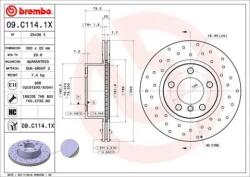BREMBO féktárcsa perforált/belső hűtéses Ø300mm 09. C114.1X