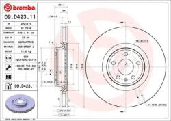 BREMBO Féktárcsa belső hűtés Ø349mm 09. D423.11