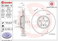 BREMBO Féktárcsa Kétrészes féktárcsa Ø348mm 09. D094.13
