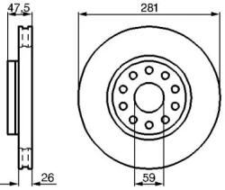 Bosch szellőző féktárcsa Ø280, 8mm 0 986 478 460