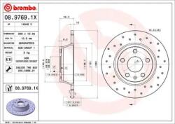 BREMBO féktárcsa perforált Ø286mm 08.9769. 1X