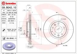BREMBO Féktárcsa szellőző Ø290mm 09. B042.11