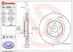 BREMBO Féktárcsa belső hűtés Ø320mm 09. C928.11