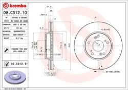 BREMBO Féktárcsa szellőző Ø280mm 09. C312.11