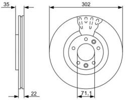 Bosch szellőző féktárcsa Ø302mm 0 986 479 500