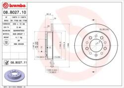 BREMBO Féktárcsa tömör Ø258mm 08. B027.11