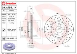 BREMBO fékkorong lyukasztás/belső hűtött Ø282mm 09. A455.1X