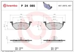 BREMBO fékbetét készlet, tárcsafék P24 085