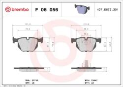 BREMBO fékbetét készlet, tárcsafék P06 056
